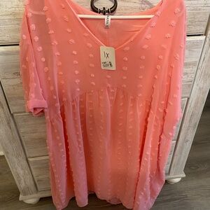 Venezia Pink Sheer Tunic Top